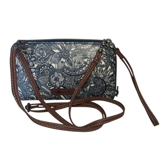 Sakroots Artist Circle Navy Spirit Desert Crossbody Wristlet Wallet Clutch Blue - Picture 1 of 7